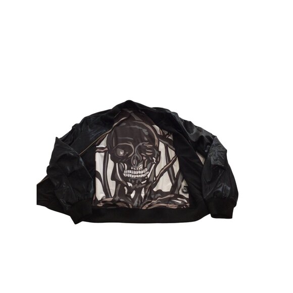 Sthenos High Shine Nylon Bomber Jacket in Black - Picture 5 of 6